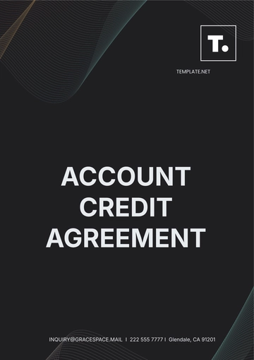 Free Account Credit Agreement Template to Edit Online