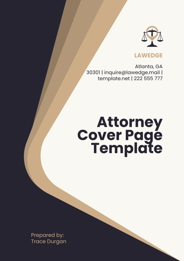 Free Attorney Cover Page Template to Edit Online