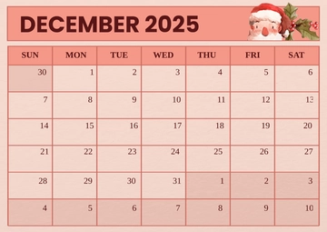 Free Traditional Christmas Calendar Template to Edit Online