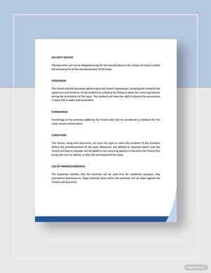 Guaranty of a Lease Template