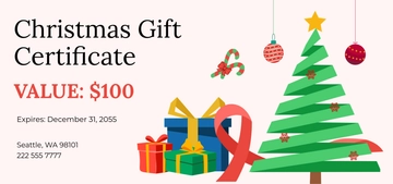 Free Digital Christmas Gift Certificate Template to Edit Online