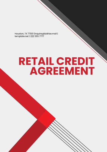 Free Retail Credit Agreement Template to Edit Online