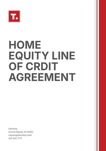 Free Home Equity Line of Credit Agreement Template to Edit Online