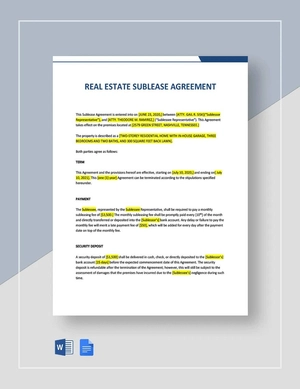 Sublease Agreement Between Attorneys Templates