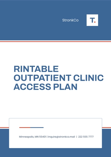 Free Printable Outpatient Clinic Access Plan Template to Edit Online