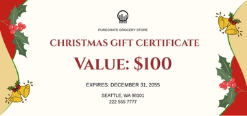 Free Modern Christmas Gift Certificate Template to Edit Online