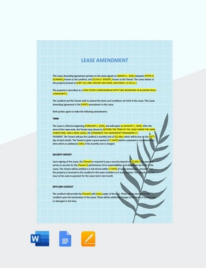 Lease Amendment Template