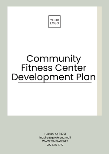 Free Community Fitness Center Development Plan Template to Edit Online