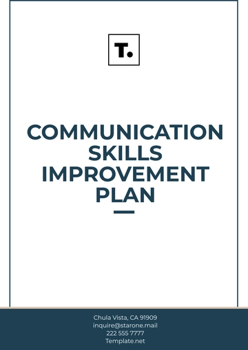 Free Communication Skills Improvement Plan Template to Edit Online