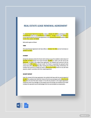 Lease Renewal Template