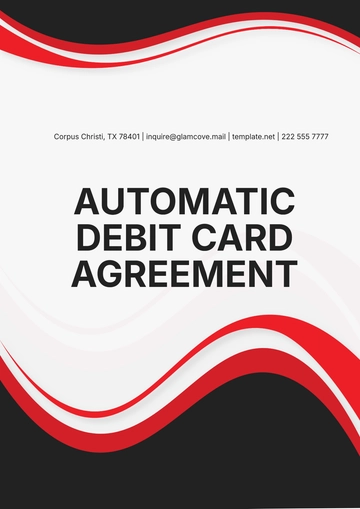 Free Automatic Debit Credit Agreement Template to Edit Online