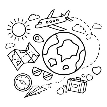Free Minimalist Travel Clipart to Edit Online