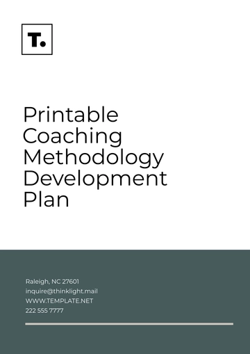 Free Printable Coaching Methodology Development Plan Template to Edit Online