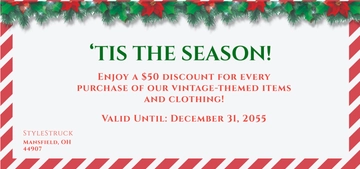 Free Vintage Christmas Gift Certificate Template to Edit Online