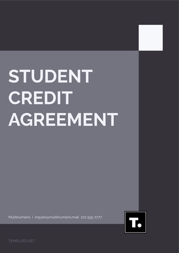 Free Student Credit Agreement Template to Edit Online