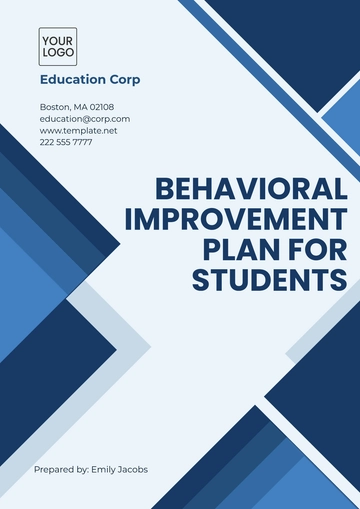 Free Behavioral Improvement Plan for Students Template to Edit Online