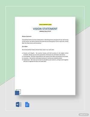 Real Estate Vision Statement Template