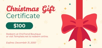 Free Christmas Gift Certificate for Small Business Template to Edit Online