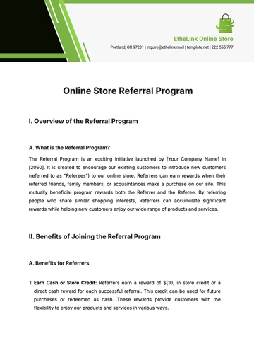 Free Online Store Referral Program Template to Edit Online