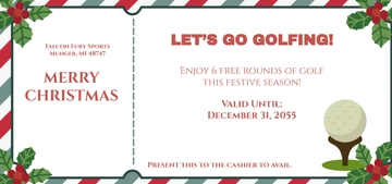 Free Golf Christmas Gift Certificate Template to Edit Online