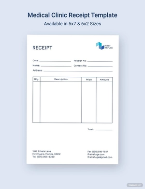 Medical Clinic Receipt Template