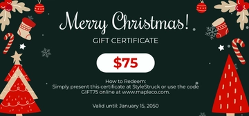 Free Colorful DIY Christmas Gift Certificate Template to Edit Online