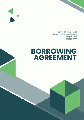 Free Borrowing Agreement Template to Edit Online