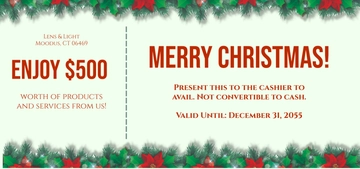 Free $500 Christmas Gift Certificate Template to Edit Online