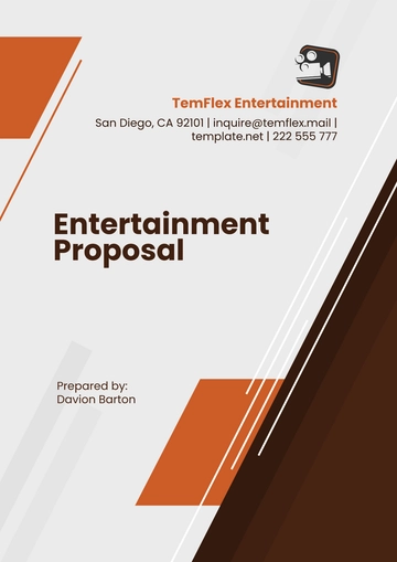 Free Entertainment Proposal Template to Edit Online