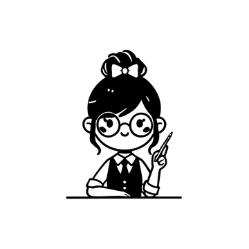 Free Black and White Teacher Clipart to Edit Online