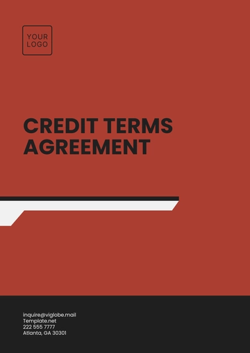 Free Credit Terms Agreement Template to Edit Online