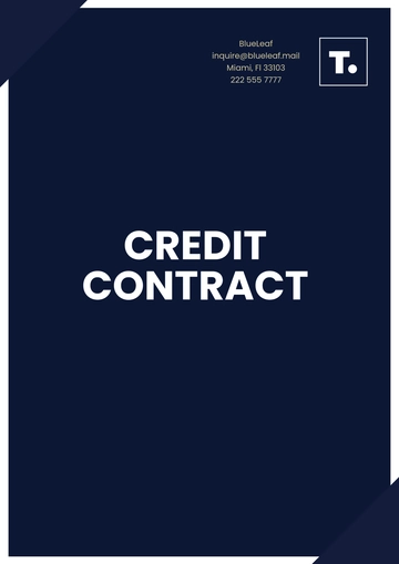 Free Credit Contract Template to Edit Online
