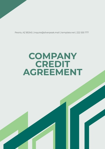 Free Company Credit Agreement Template to Edit Online