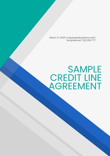 Free Sample Credit Line Agreement Template to Edit Online