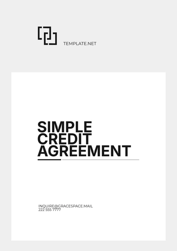 Free Simple Credit Agreement Template to Edit Online