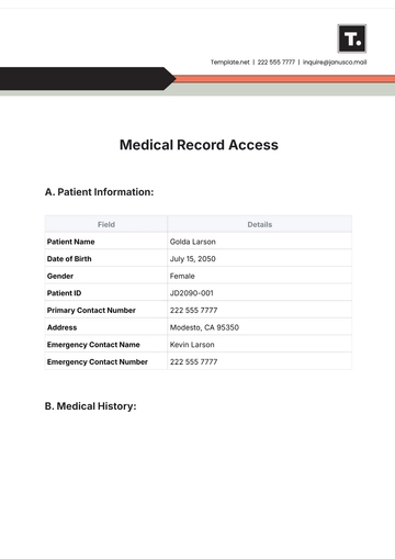 Free Medical Record Access Template to Edit Online