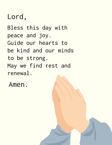 Free Sunday Blessing Prayer Template to Edit Online