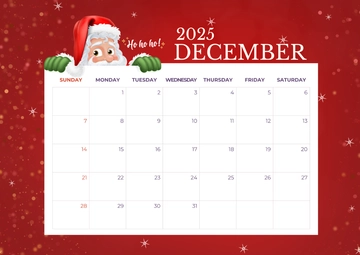 Free Santa Christmas Calendar Template to Edit Online