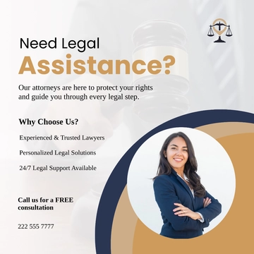 Free Attorney Instagram Post Template to Edit Online