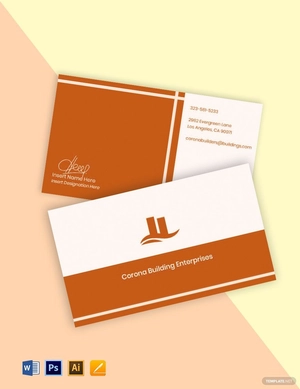 Sample Real Estate Business Card Template