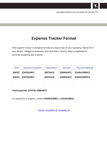 Free Expense Tracker Format Template to Edit Online