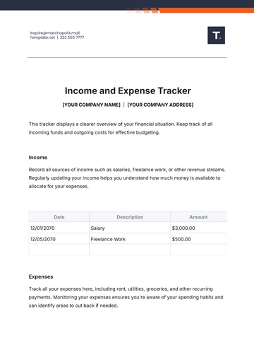 Free Income and Expense Tracker Template to Edit Online