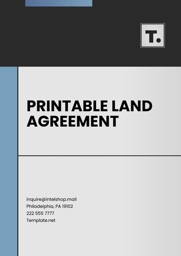Free Printable Land Agreement Template to Edit Online