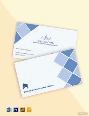 Real Estate Investor Business Card Template