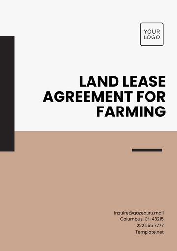 Free Land Lease Agreement for Farming Template to Edit Online