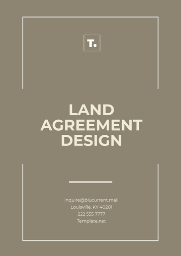 Free Land Agreement Design Template to Edit Online