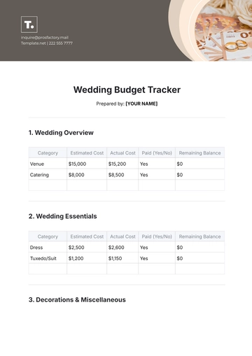 Free Wedding Budget Tracker Template to Edit Online