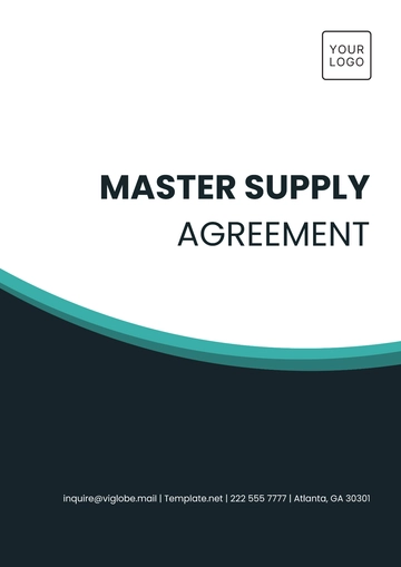 Free Master Supply Agreement Template to Edit Online
