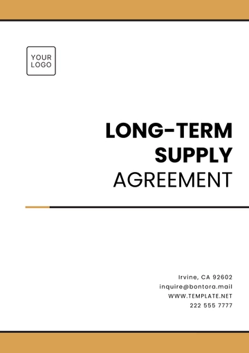 Free Long-term Supply Agreement Template to Edit Online