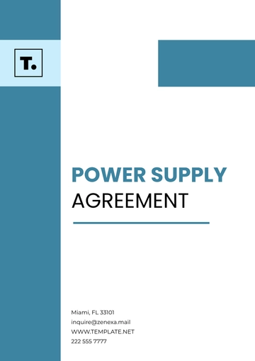 Free Power Supply Agreement Template to Edit Online